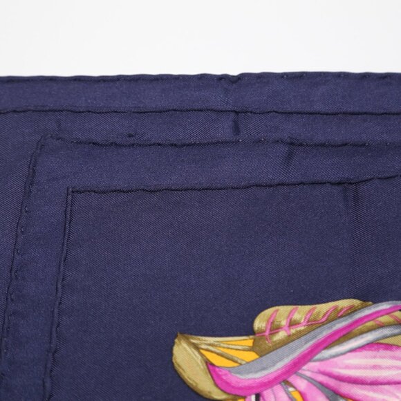 Auth Hermes "Tropiques" by Laurence Bourthoumieux silk scarf vtg Barely Used Con - Picture 11 of 12